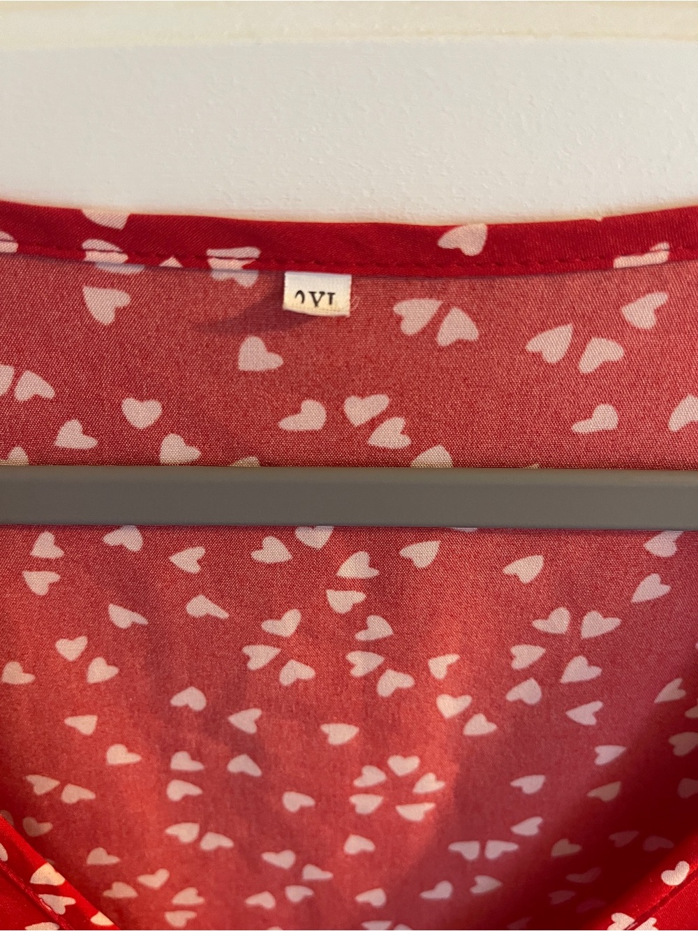 Red Heart Print V-Neck Babydoll Dress - Picture 4 of 7